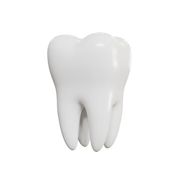 Teeth isolated on white background, 3d illustration.
