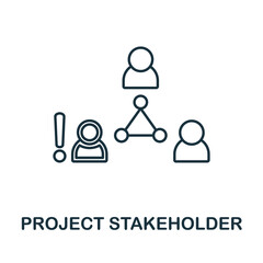 Project Stakeholder icon. Line element from project development collection. Linear Project Stakeholder icon sign for web design, infographics and more.