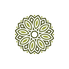 Floral pattern logo template design vector icon illustration