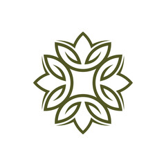 Floral pattern logo template design vector icon illustration