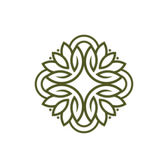 Floral pattern logo template design vector icon illustration