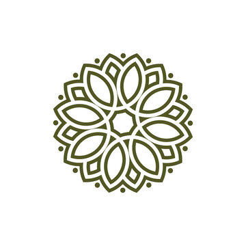 Floral pattern logo template design vector icon illustration