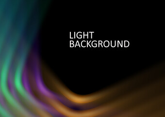 Abstract muticolor light wave on black background