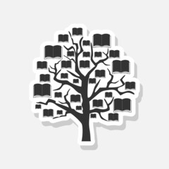 Tree Leaf Book Icon Sticker isolated on white background