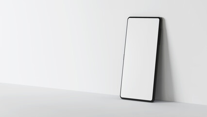 Smartphone on white background. Mockup. 3D rendering.