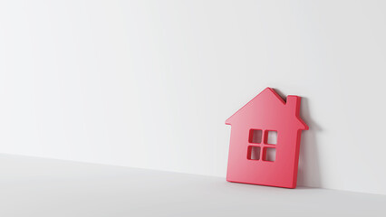 House on a white background. Mockup. 3D rendering.