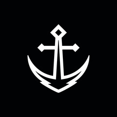 Simple, modern anchor symbol logo