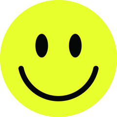 シンプルな黄色いスマイリーマークのベクターイラスト