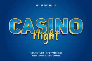 Casino Night text, editable font effect