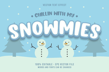 Snowmies Text, editable font effect