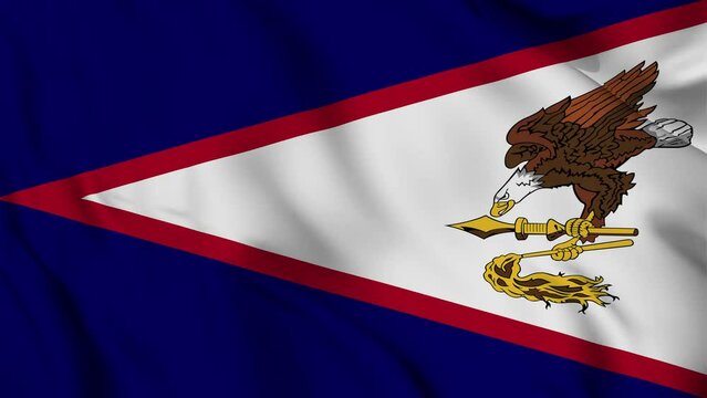 American Samoa flag waving looping footage Full 4K (3840 x 2160) Realistic American Samoa Flag Looping background. Looping Closeup Full 4K (3840 x 2160) footage. American Samoa. April 17th