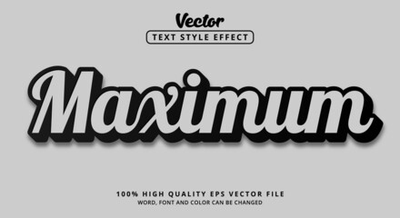 Editable text effects, Maximum text in modern color style and elegant gray black and white metallic style luxury and gloss