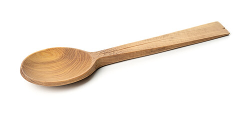 Wooden spoon on white background