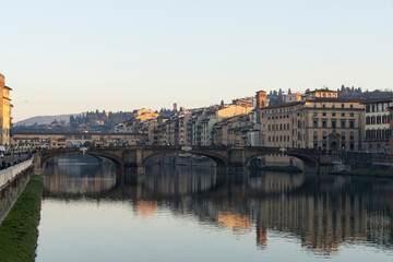 Fototapeta na wymiar Santa Trinita bridge in Florenze, Italy.