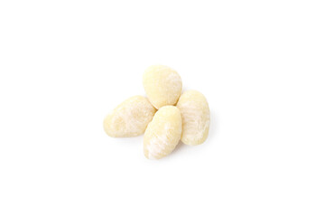Raw potato gnocchi isolated on white background