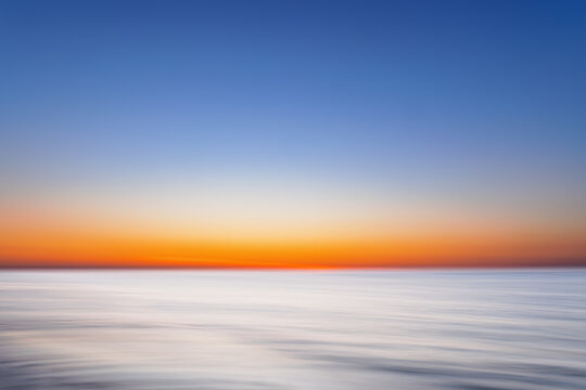 Abstract view of the sunset at the beach on Juist, East Frisian Islands, Germany.