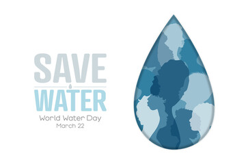 Save Water banner. World Water Day banner. March 22.