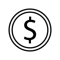 dollar coin sign icon