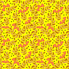 Seamless design Batik with plant pattern.