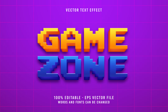 Game zone text, editable font effect
