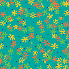 Naklejka na ściany i meble Seamless Flower design Batik with plant pattern 