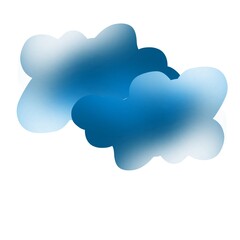 Fototapeta na wymiar blue cloud icon on white background
