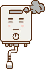 Instantaneous water heater that emits smoke (anthropomorphic)