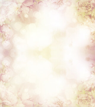 Floral, abstract background in beige, pastel colors.. Floral frame. Illustration.