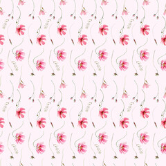 watercolor flowers seamless pattern.