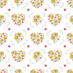 watercolor flowers seamless pattern.