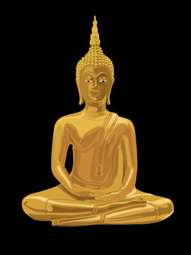 Buddha statue on illustration graphic vector