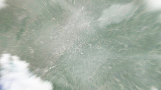 Earth zoom in from outer space to city. Zooming on China, Benxi. The animation continues by zoom out through clouds and atmosphere into space. View of the Earth at night. Images from NASA. 4K