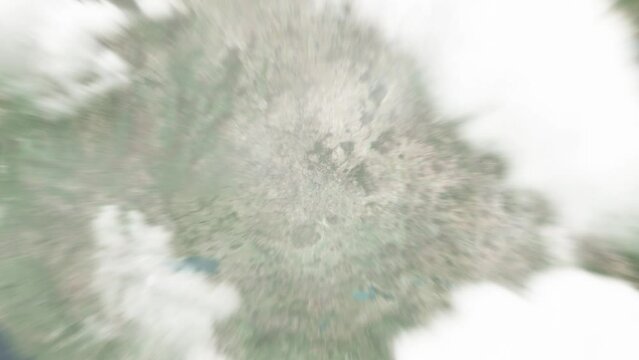Earth zoom in from outer space to city. Zooming on Mexico, Leon de los Aldama. The animation continues by zoom out through clouds and atmosphere into space. Images from NASA. 4K