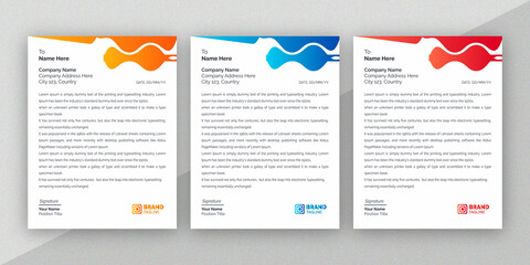 modern, minimal, creative, unique, Corporate, Company business Stationery Letterhead design template