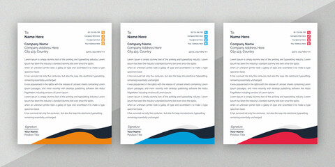 modern, minimal, creative, unique, Corporate, Company business Stationery Letterhead design template