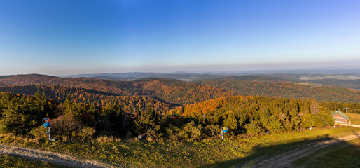 Jaworzyna Krynicka. Panorama na Beskid Sądecki. Krynica Zdrój © Piotr Gaborek 