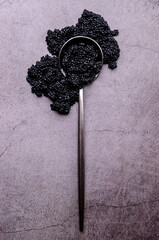 Salted black caviar