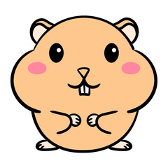 Cute hamster Vector Icon Illustration. Mascot Cartoon Character