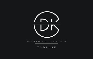 DK or KD  Minimalist Logo Design Vector Art Illustration