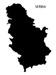 Serbian map silhouette isolated on white background 3D illustration