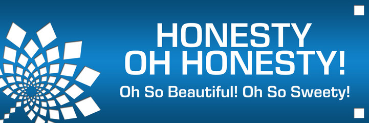 Honesty Quote Blue Abstract Floral Left 