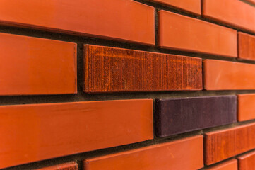 new wall red brick masonry