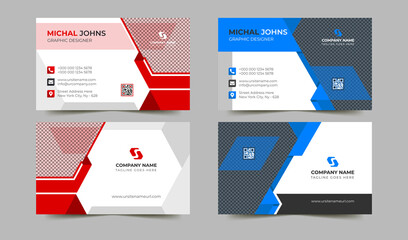 Set of creative business card template and abstract modern cards vector