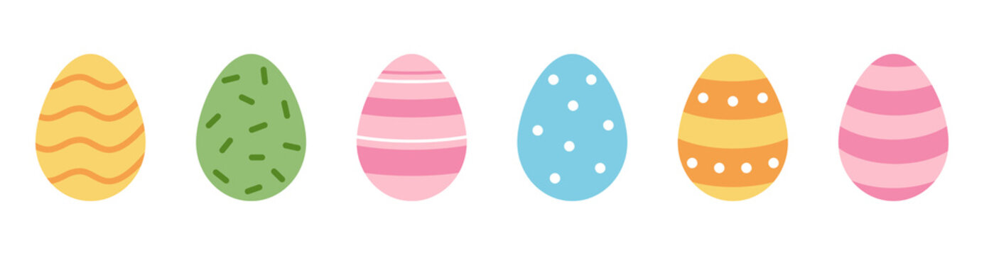 Doodle set with easter eggs. Vector easter collection.