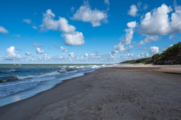 Sea shore scene and waves