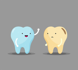 Flat style tooth vector icon set illustration.