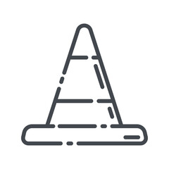 Cone line icon isolated on white transparent background