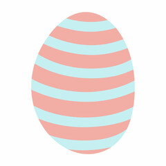 Colored Easter Eggs with stripes and polka dots. Isolated vector hand drawn elements. Illustration on a transparent background