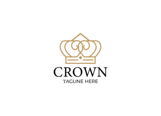 Minimalist Crown Logo Design Template. Minimalist crown Logo