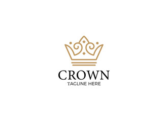 Minimalist Crown Logo Design Template. Minimalist crown Logo